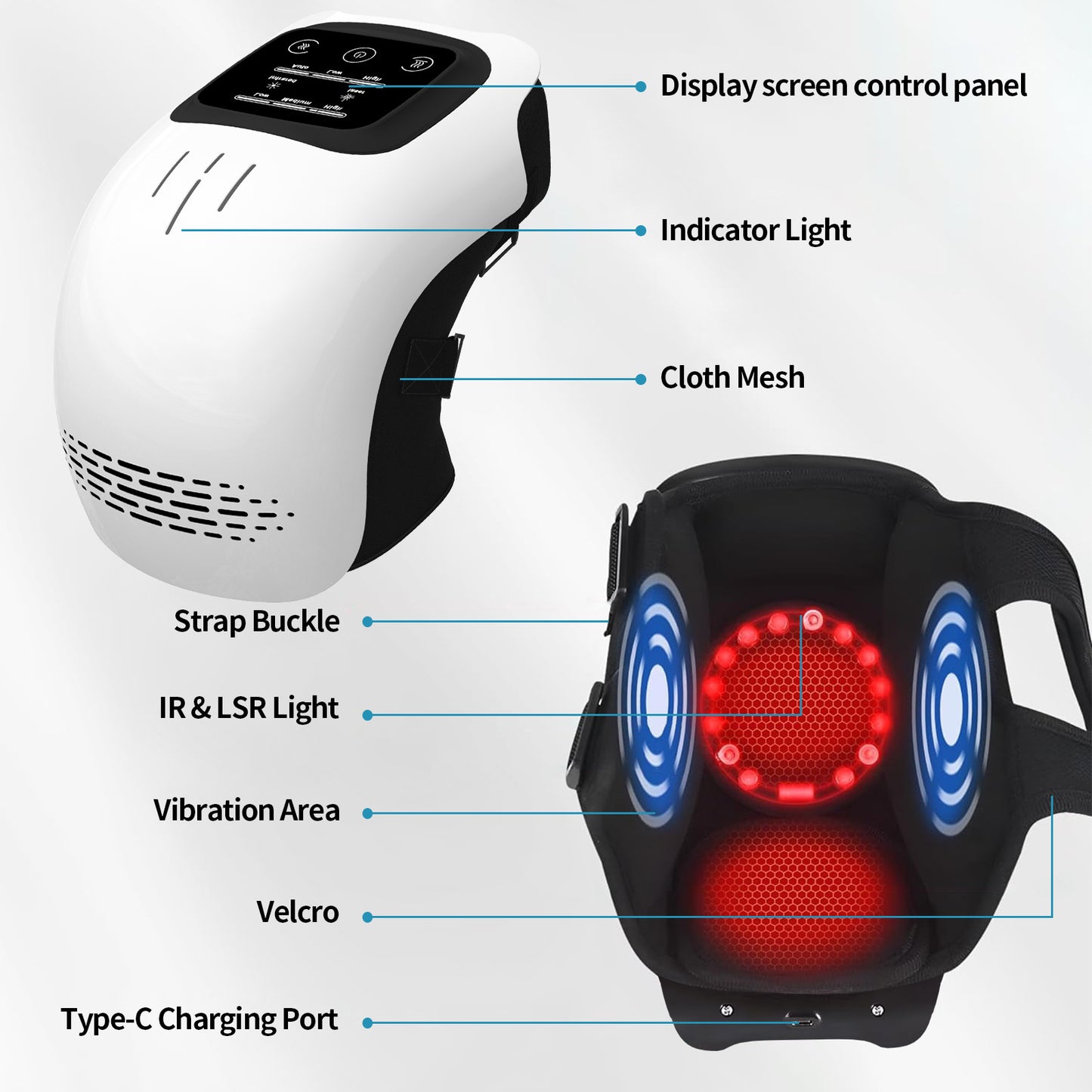 Pain Relief Infrared Laser Vibration Knee Massager